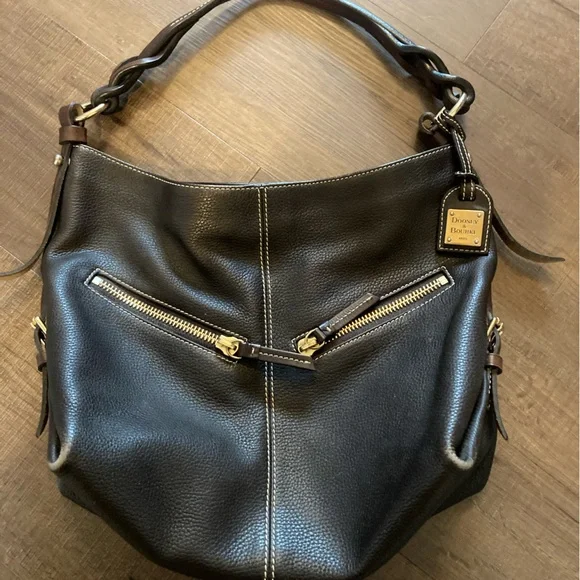 Dooney & Bourke Dark Brown Handbag with Gold Accents - Picture 1 of 7